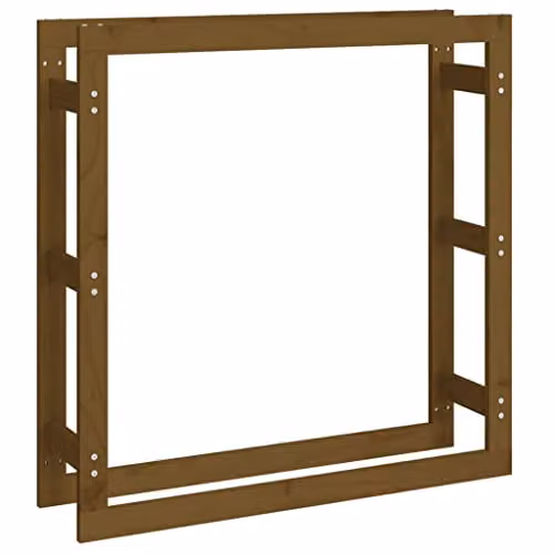 vidaXL Rustic Pine Wood Firewood Rack, Brown, W/D/H: 100 x 25 x 100 cm – 2
