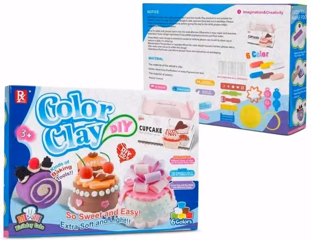 Play Baby Super Soft Clay Mini Food Collection Birthday Cake in Multicolour