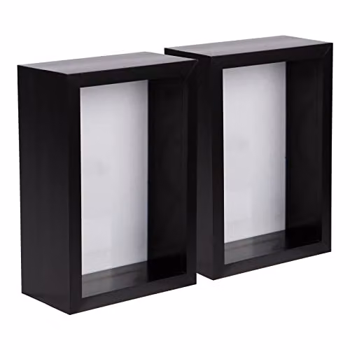 Nicola Spring Set of 5 Modern Rectangular 3D Deep Shadow Box Photo Frames in Black