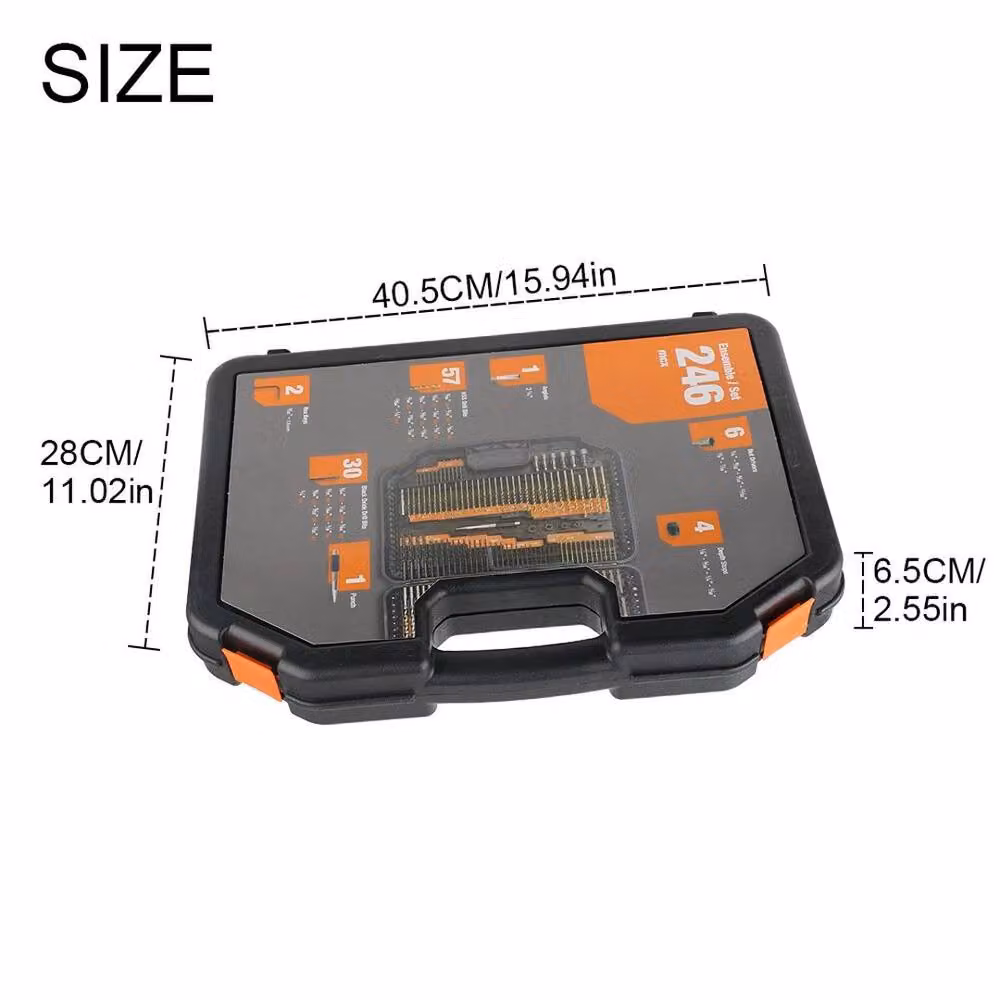 SPETLEK 246-Piece High Speed HSS Drill Bit and Screwdriver Bit Set in Black – 2