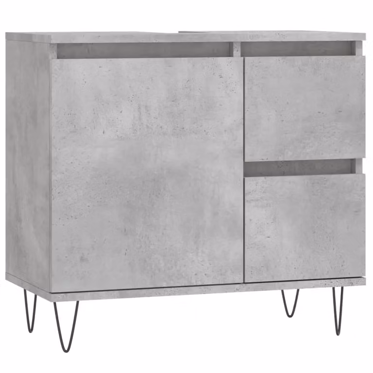Berkfield Home Industrial Bathroom Cabinet in Concrete Grey, W/D/H: 65 x 33 x 60 cm