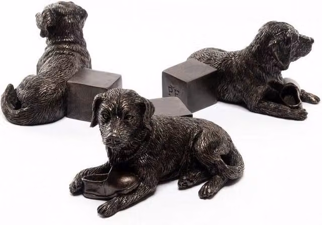 Jardinopia Resting Labrador Plant Pot Feet, Set of 3, Bronze, L9 x W10.5 x H7 cm – 1
