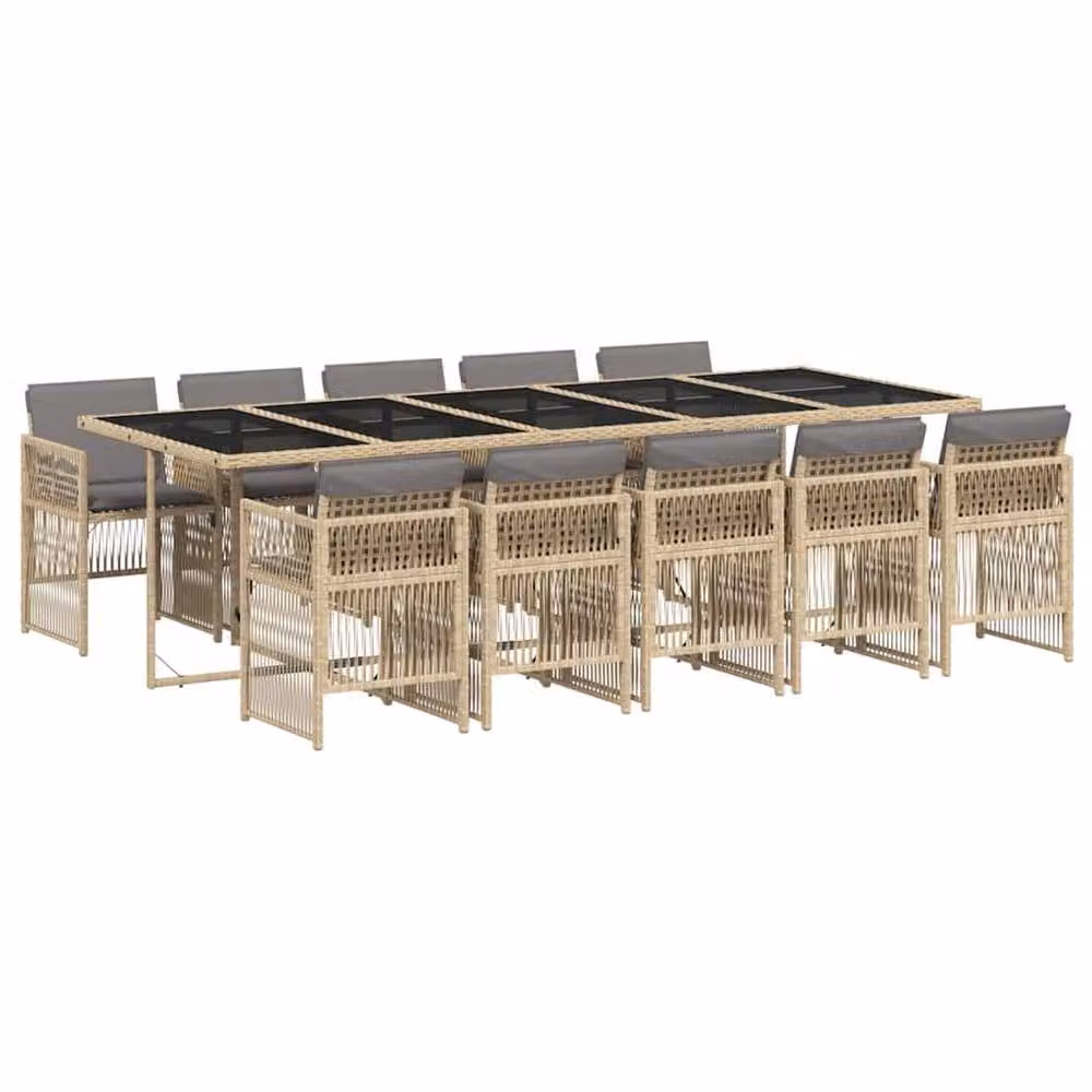 Berkfield Home Garden Dining Set in Beige and Black – 2