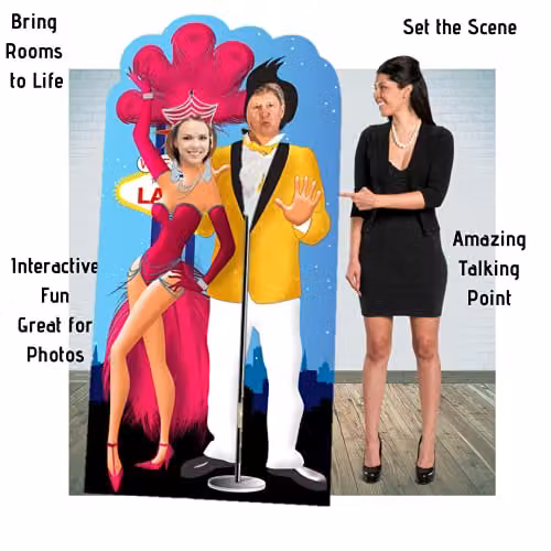 Star Cutouts SC597 Vegas Couple Stand-In Cardboard Cutout, Multicolour Casino Theme Party Photo Prop – 2