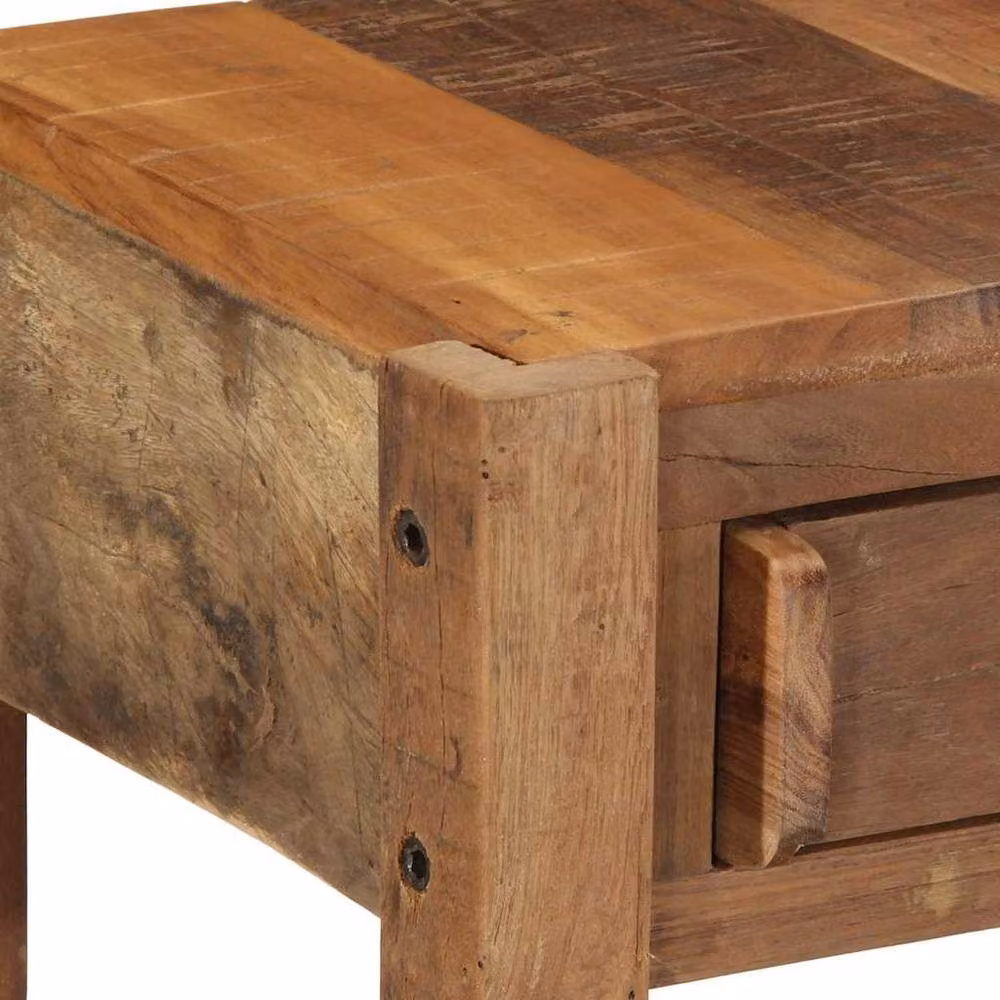 Berkfield Home Reclaimed Solid Wood Console Table in Brown, W/D/H: 107 x 33 x 76 cm – 4