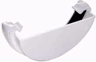 FloPlast Mini Gutter External Stopend, 76mm, White, PVC Half Round