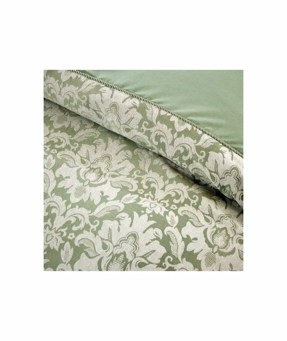 New Edge Blinds Savoy Jacquard Duvet Cover Set in Sage Green, Floral Design, W: 180 cm x L: 200 cm – 2