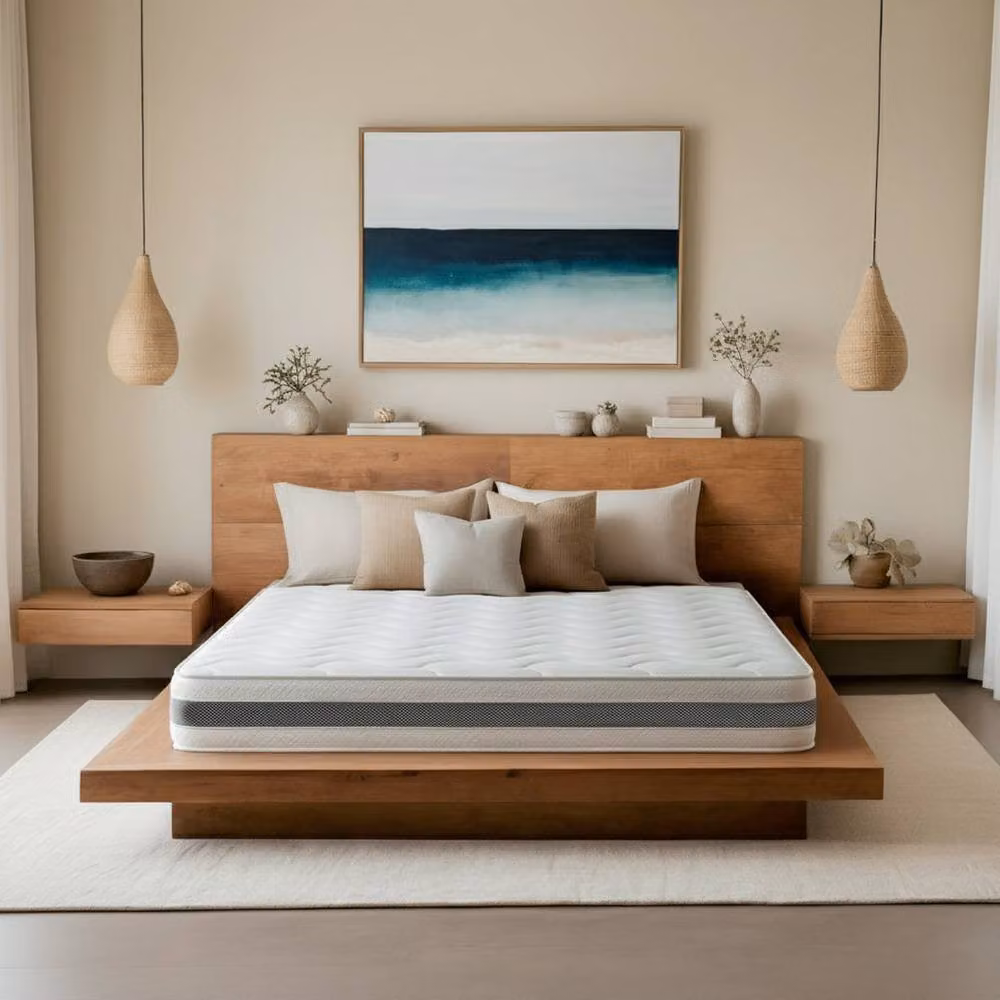White Stone Gel Waterfoam Mattress, White, W/D/H: 90 x 200 x 20 cm