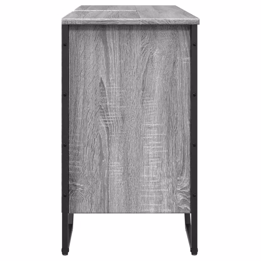 Berkfield Home Grey Sonoma Wall Mounted Bathroom Sink Cabinet W/D/H: 91 x 35 x 60 cm – 4
