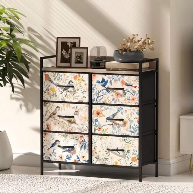 STILVORA Modern 6-Drawer Chest of Drawers with Steel Frame, White – 1