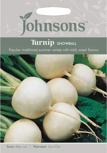 Johnsons Snowball Turnip Vegetable Seeds, White