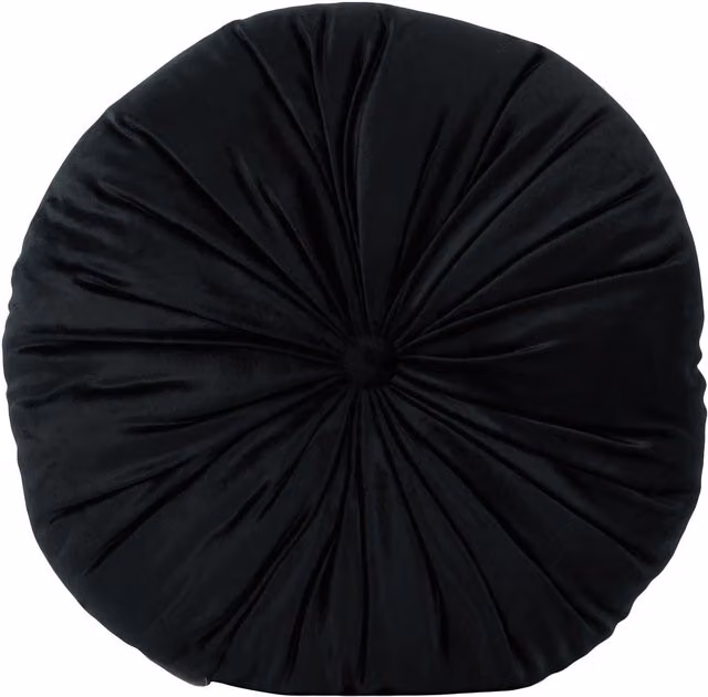 Divante Round Black Velvet Cushion