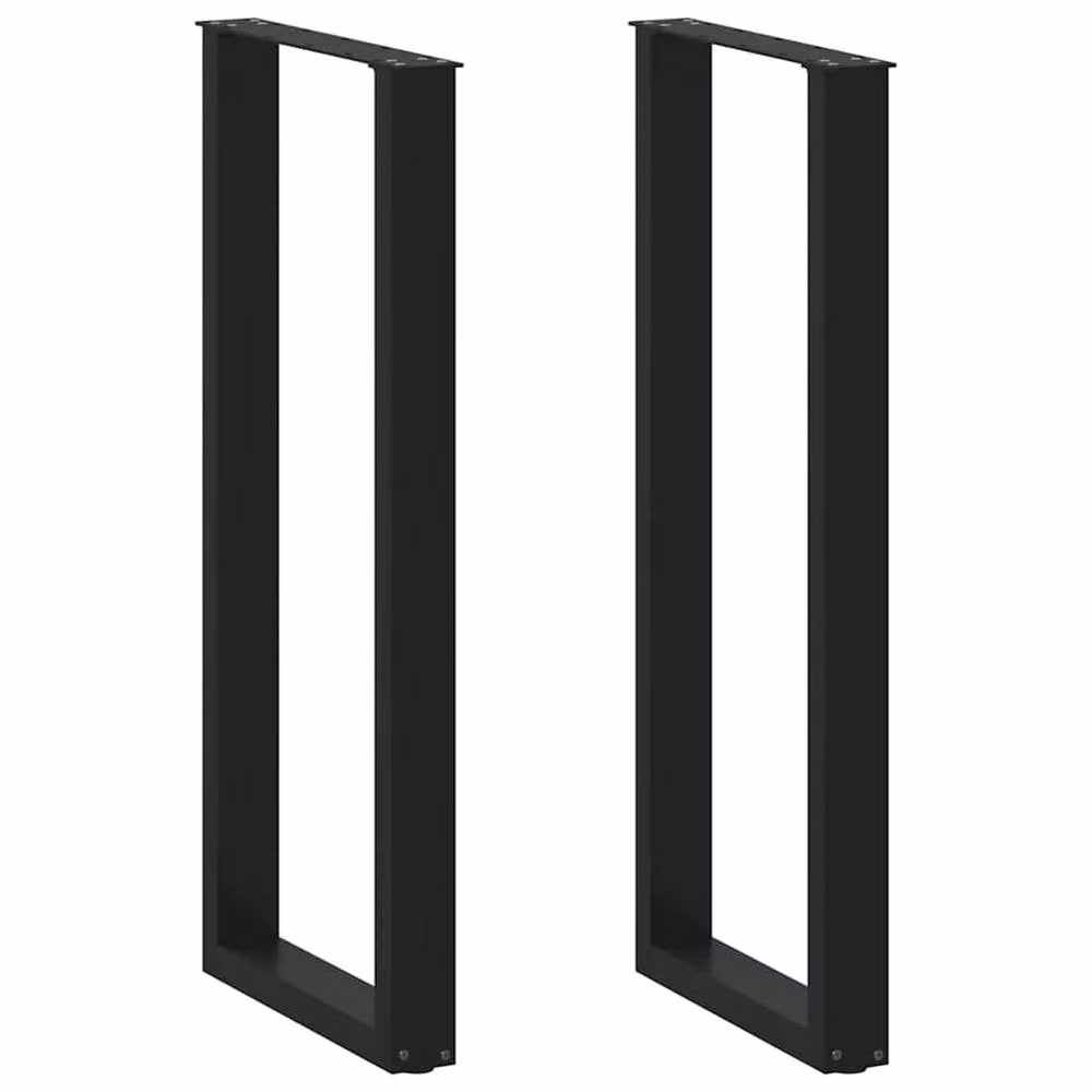 Berkfield Home U-Shaped Steel Coffee Table Legs, Black, H: 110-111 cm x W: 40 cm, 2 Pieces – 2