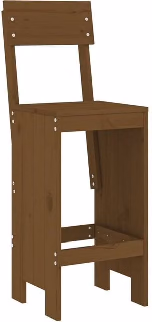 Berkfield Home Beautiful Bar Stools, Set of 2, Honey Brown Solid Pine Wood, W/D/H: 40 x 48.5 x 115.5 cm – 1