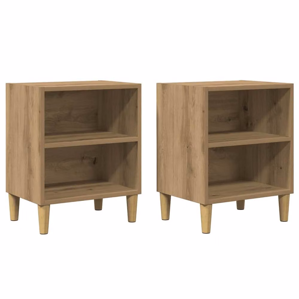Berkfield Home Classic Bedside Cabinets, 2 Piece Set in Artisan Oak Brown, W/D/H: 40 x 30 x 50 cm – 2