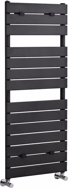 Balterley Anthracite Grey Towel Rail with 14 Flat Panels, W: 121.3 cm, H: 50.0 cm, D: 5.0 cm – 1