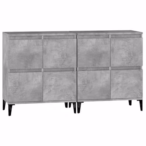 vidaXL Set of 2 Modern Sideboards in Concrete Grey, W/D/H: 60 x 35 x 70 cm – 1