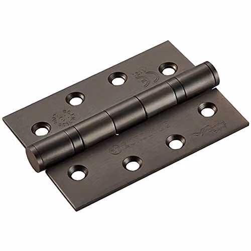 Loops Pair of Matt Bronze 13 Ball Bearing Butt Hinges, H x W x D: 102 x 76 x 0.3 cm – 1