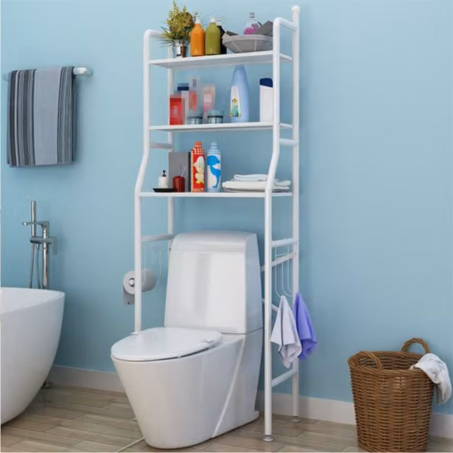 Livingandhome 3 Tier Over Toilet Storage Rack Unit in White