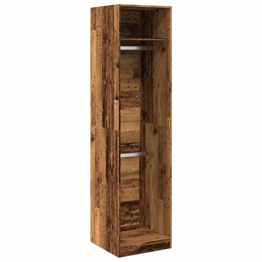 Berkfield Home Old Wood Wardrobe in Brown, W/D/H: 50 x 50 x 200 cm – 2