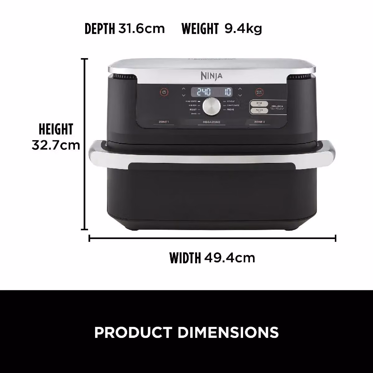 Ninja Foodi FlexDrawer Dual Zone Air Fryer 10.4L AF500UK, Black – 2