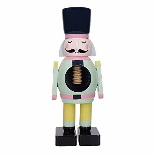 KitchenCraft Nutcracker Collection Wooden Male Nutcracker in Black and Multicolour