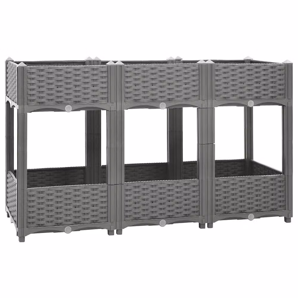 Berkfield Home Grey Polypropylene Raised Bed W/D/H: 120 x 40 x 71 cm – 2