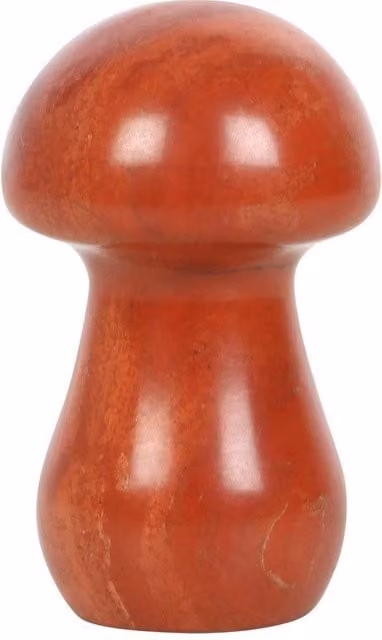 Something Different Magical Red Jasper Mushroom Crystal Stone Ornament in Red