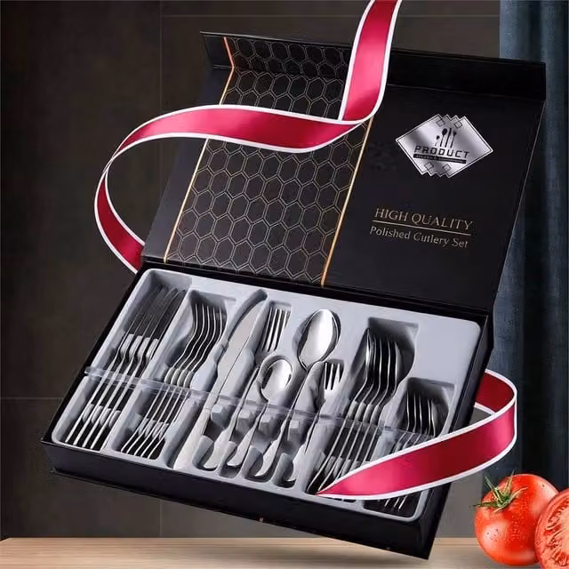 Nordara 30-Piece Polished Stainless Steel Cutlery Set in Silver with Forks and Teaspoons