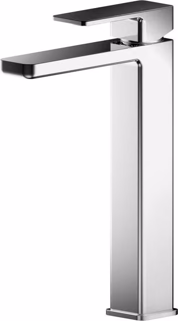 Balterley Square High Rise Mono Basin Mixer Tap, Chrome Silver, H 29.0 cm x W 15.0 cm x D 24.3 cm