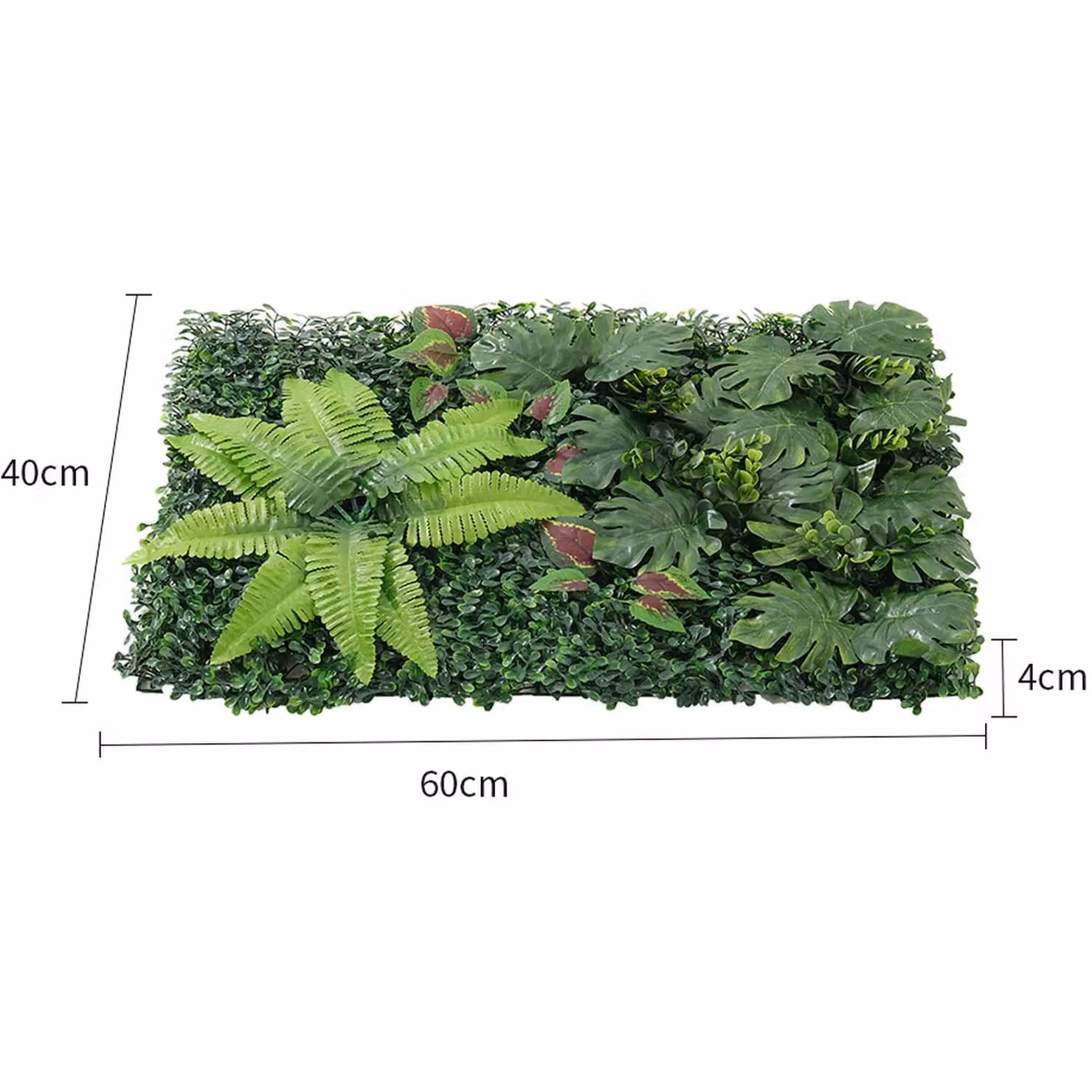 Marco Paul 2-Pack Artificial Fern Forest Leaf Screening Panels in Green, W: 60 cm x H: 40 cm – 3