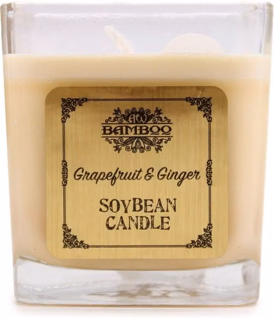KDMK Grapefruit and Ginger Soybean Jar Candle in Cream and Beige