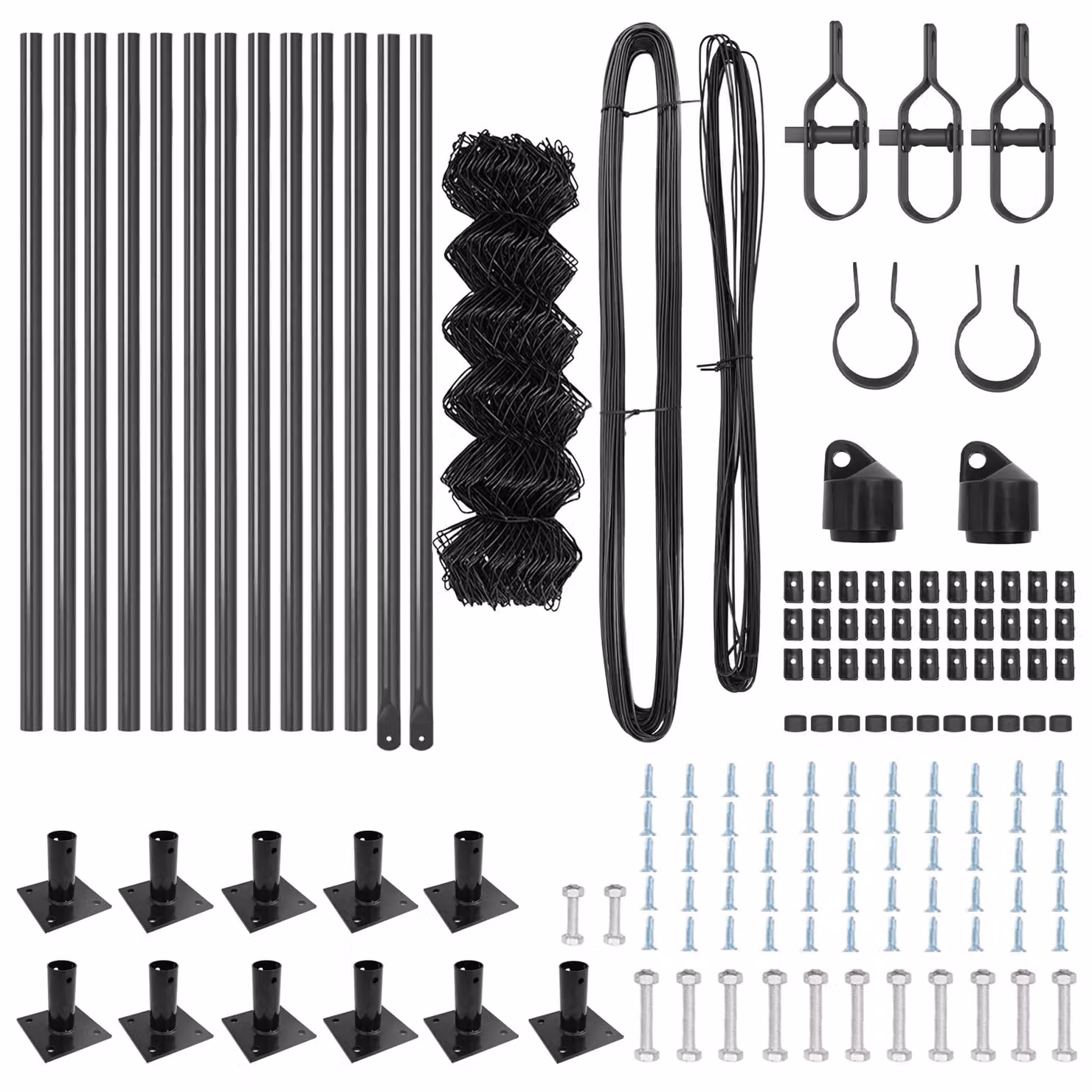 Berkfield Home Grey Galvanised Steel Chain Link Fence with 13 Flanged Posts, 0.6 x 25 m – 3