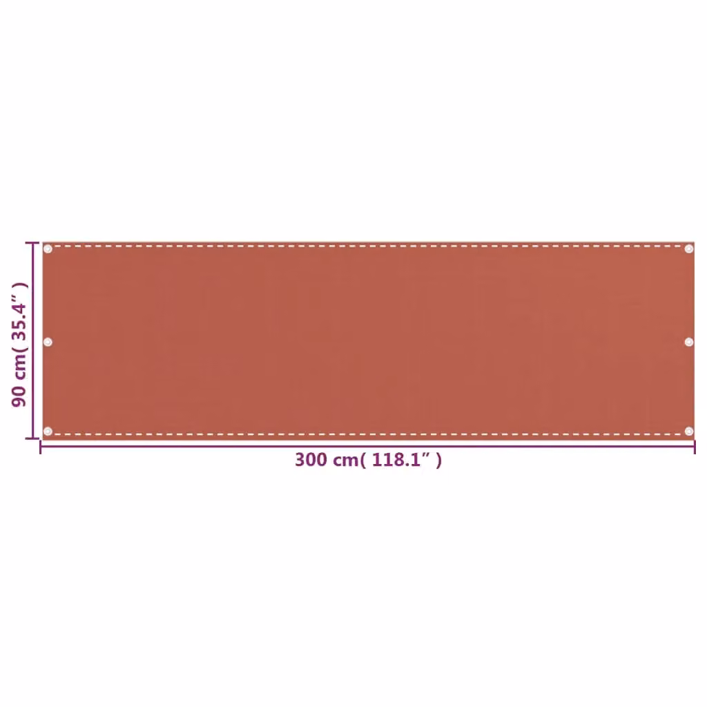 Berkfield Home Semi-Transparent Balcony Screen, Brown, W: 90 cm, H: 300 cm – 3