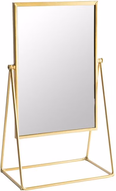 Harbour Housewares Gold Rectangular Tabletop Makeup Mirror, W: 39 cm, H: 22 cm, D: 22 cm