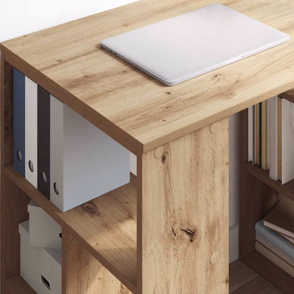 Berkfield Home Modern Corner Desk in Artisan Oak Brown, W/D/H: 140.0 x 75.0 x 0 cm – 3