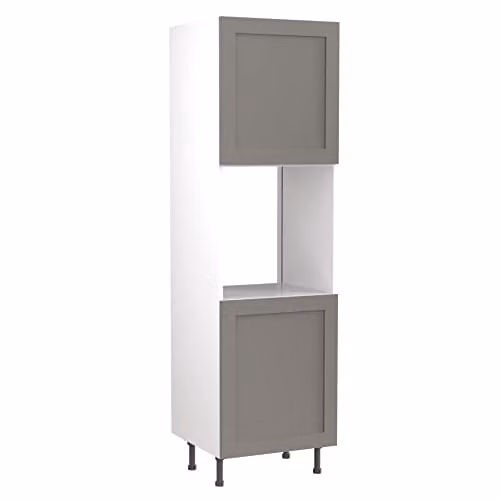 Kitchen Kit Shaker Door Tall Oven Housing Unit in Dust Grey Matt, W/D/H: 60.0 x 57.0 x 212.0 cm