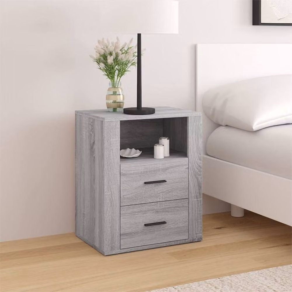 Berkfield Home Bedside Cabinet in Grey Sonoma, W/D/H: 50 x 36 x 60 cm – 2