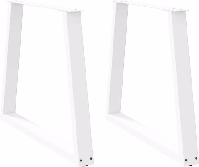 Berkfield Home V-Shape Dining Table Legs, 2 Pieces, White Steel, H: 72-73.3 cm x W: 80 cm