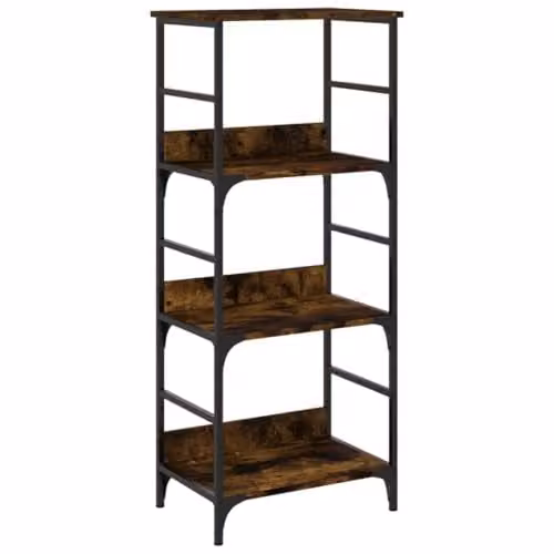 vidaXL Industrial Bookshelf in Smoked Oak, W: 50 cm, D: 33 cm, H: 117.5 cm