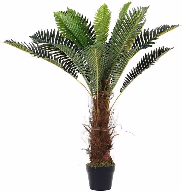 Livingandhome Artificial Palm Tree Tabletop Decoration in Green and Brown
