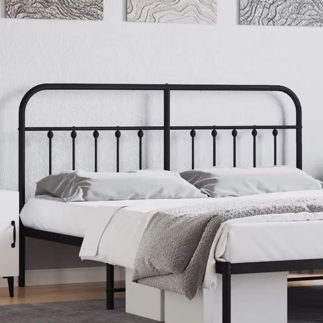 Berkfield Home Classic Metal Headboard in Black, 180 cm – 1