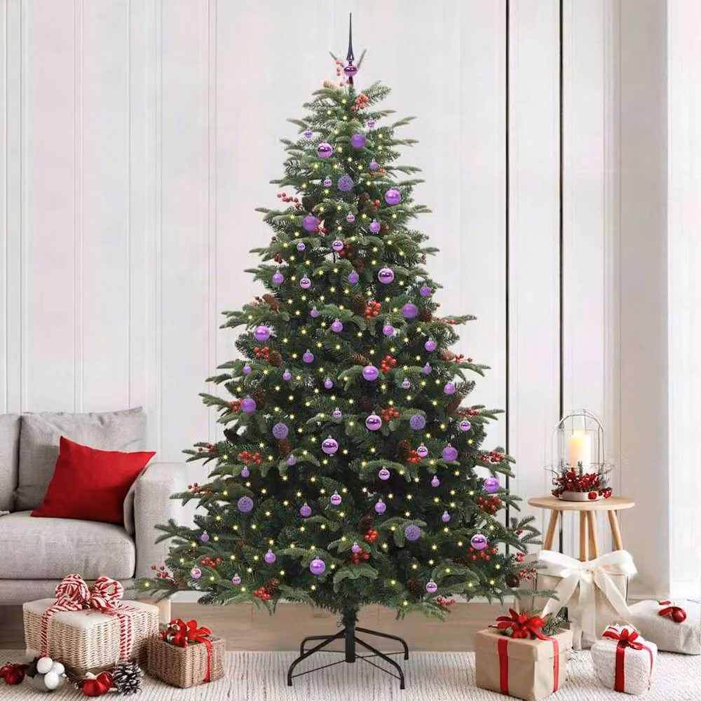 Berkfield Home Elegant Green Artificial Christmas Tree with 300 LEDs and Stand – 2