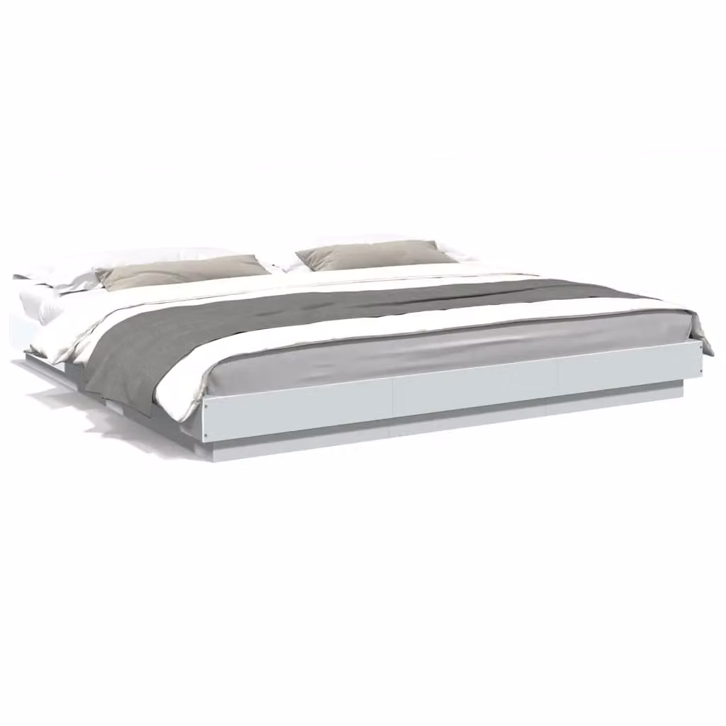 Berkfield Home Super King Bed Frame in White, W/D/H: 180 x 200 cm – 2