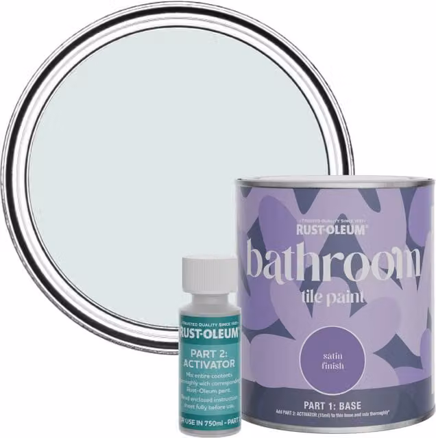 Rust-Oleum Bathroom Tile Paint in Satin Finish, Blue, 0.75 l