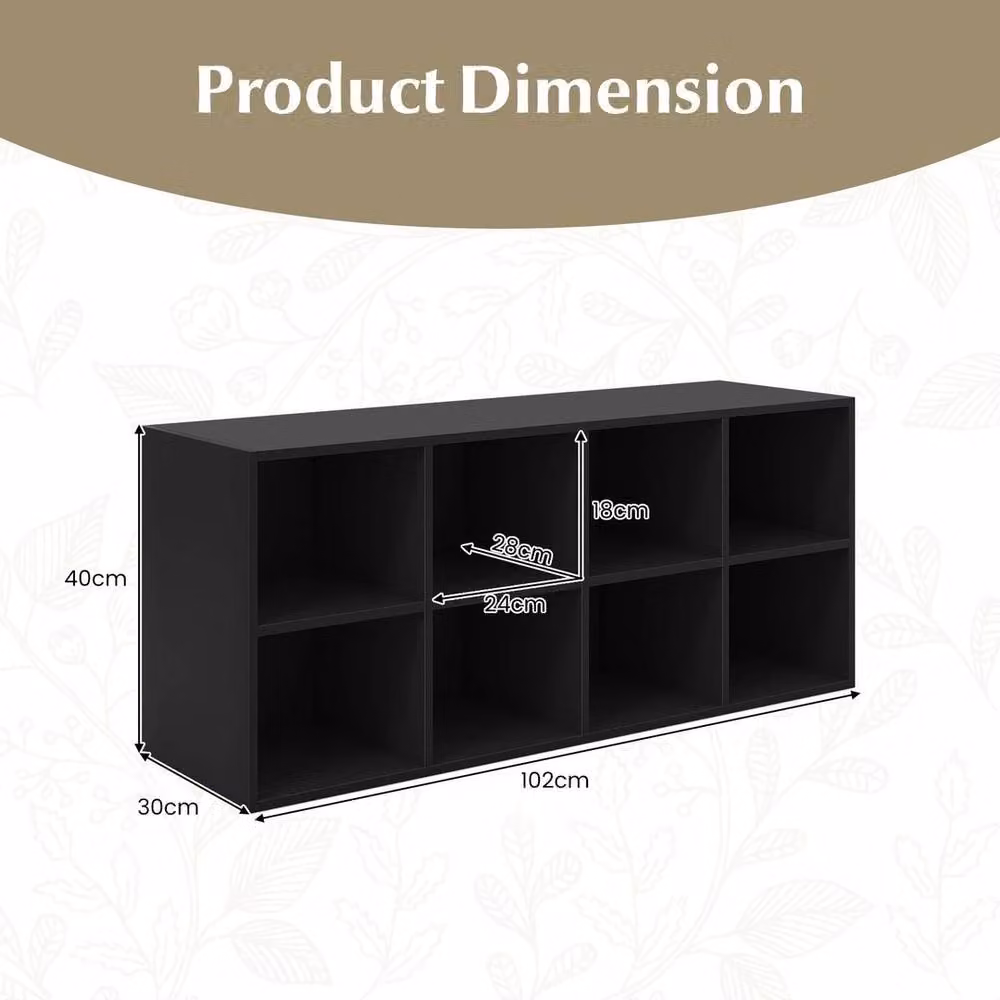 VOGREX Modern Black Matt Freestanding Shoe Storage Cabinet – 3