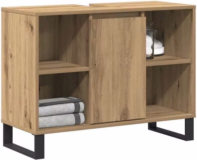 Berkfield Home Modern Artisan Oak Bathroom Vanity in Brown – 1