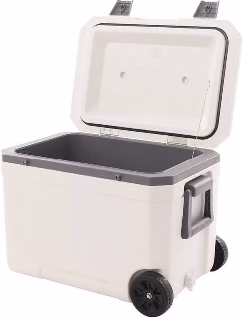 Kelvenix 45L Wheeled Insulated Leakproof Cooler Box with Pull Handle in White – 1
