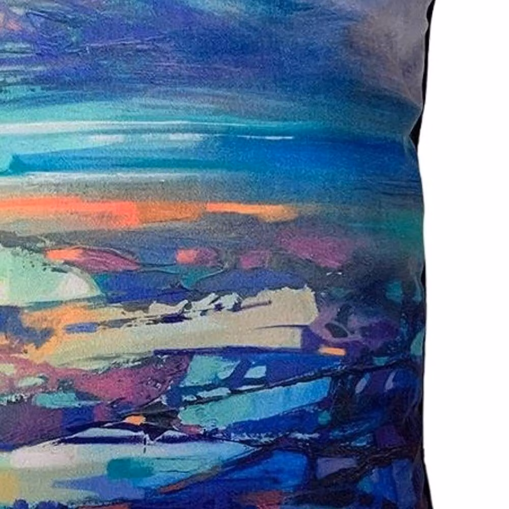 Scott Naismith Hebridean Resonance 2 Square Filled Cushion in Bright Blue with Removable Velvet Cover – 2