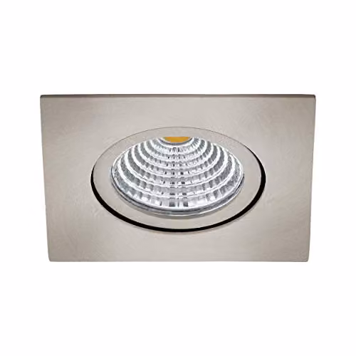 Loops Square LED Recessed Wall and Ceiling Downlight in Silver Aluminium, 6W – 1